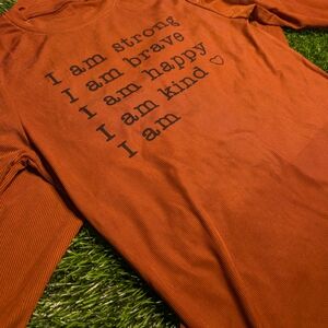 Orange Graphic Long Sleeve Matching Set